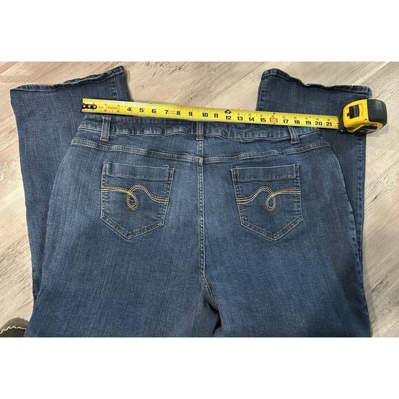 SMITH'S Dungarees Jeans Size 22W Bootcut Stretch Denim Western High Rise Cowgirl - Picture 3 of 8